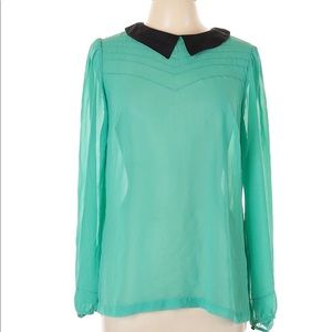 Women Teal Long Sleeve Blouse